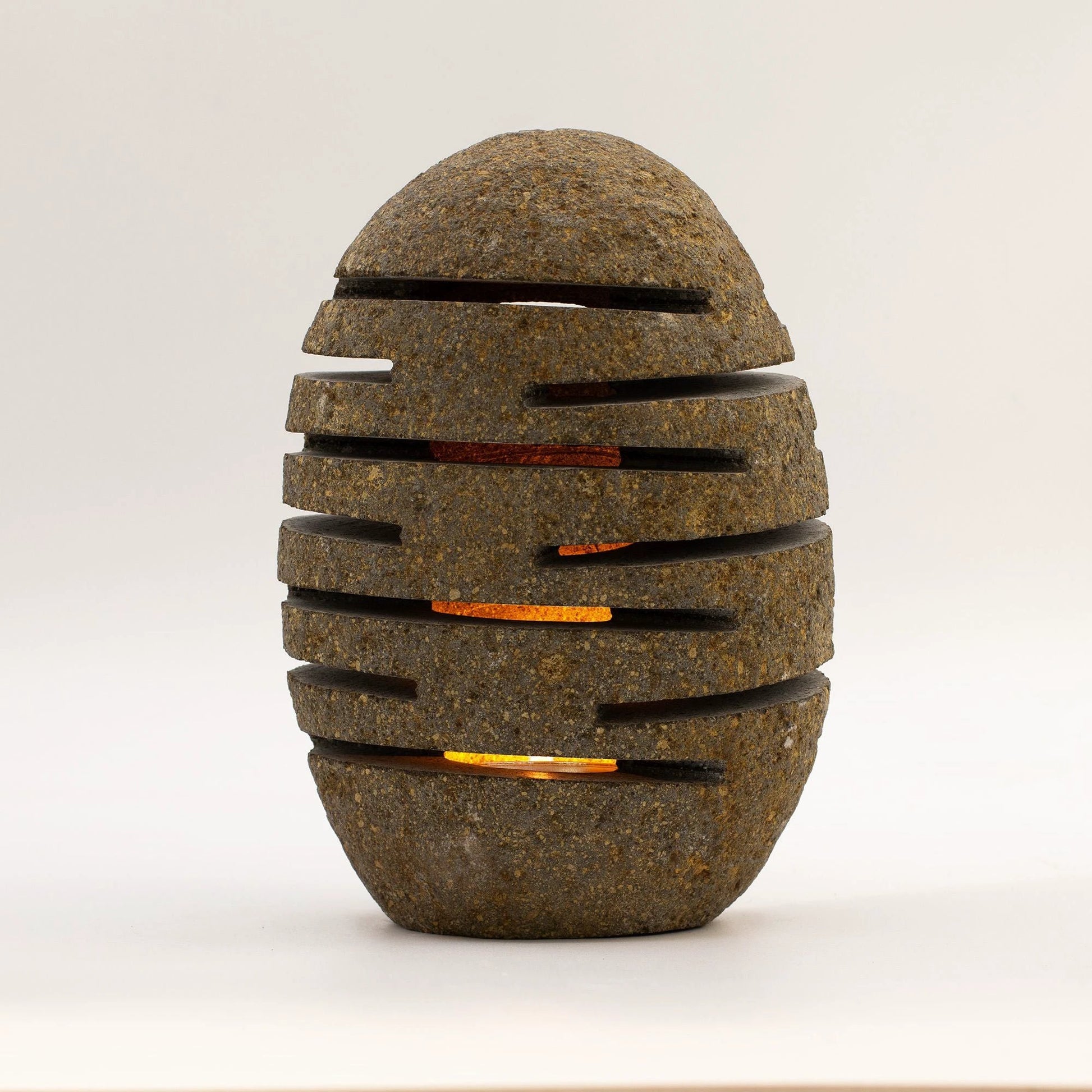 Natural Riverstone Candle Holder - Standing Stone Cut (10x13x22cm) by AW Dropship UK