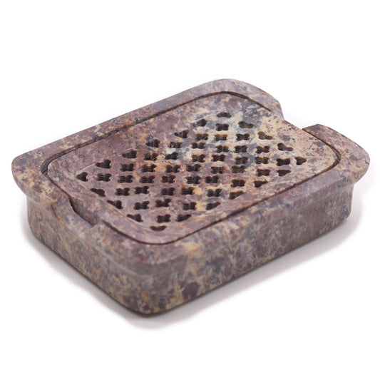 Soapstone Soap Dish & Drainer 11x8cm- Classic Square by AW Dropship UK