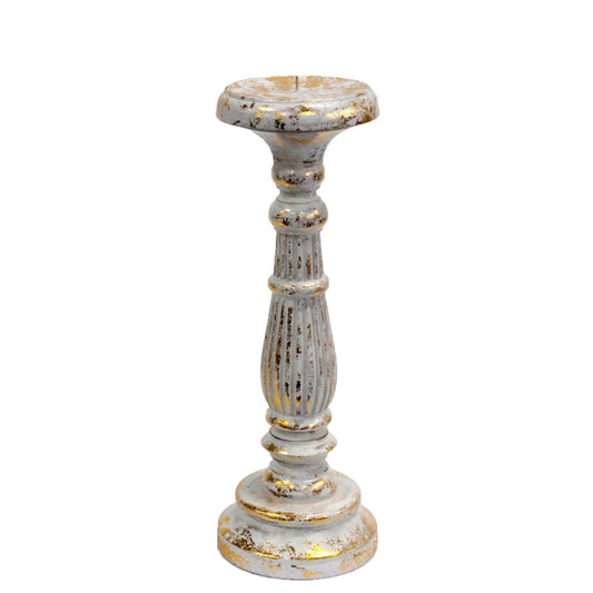 Medium Candle Stand - White Gold by AW Dropship UK