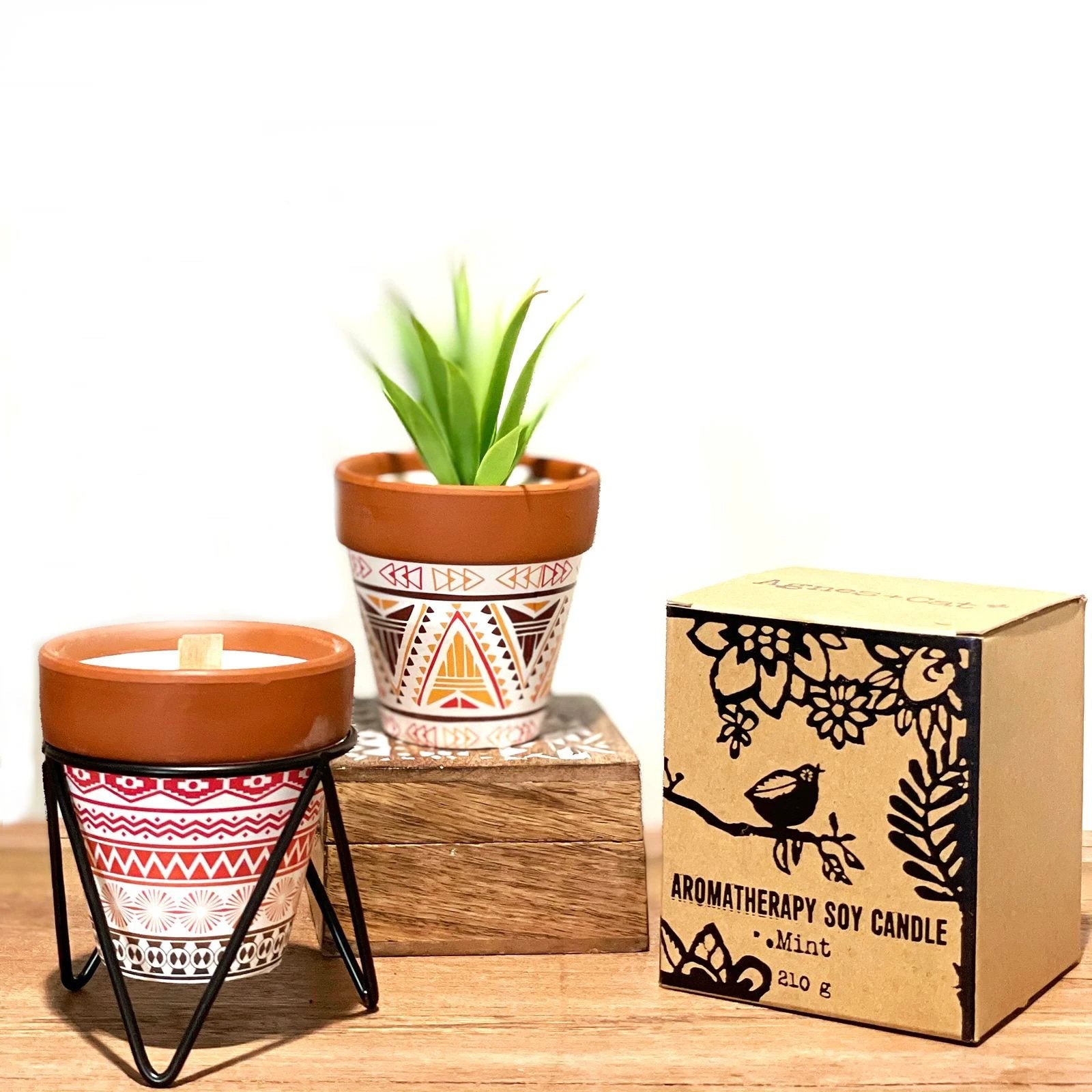 Agnes + Cat Herb Garden Candles - Mint by AW Dropship UK