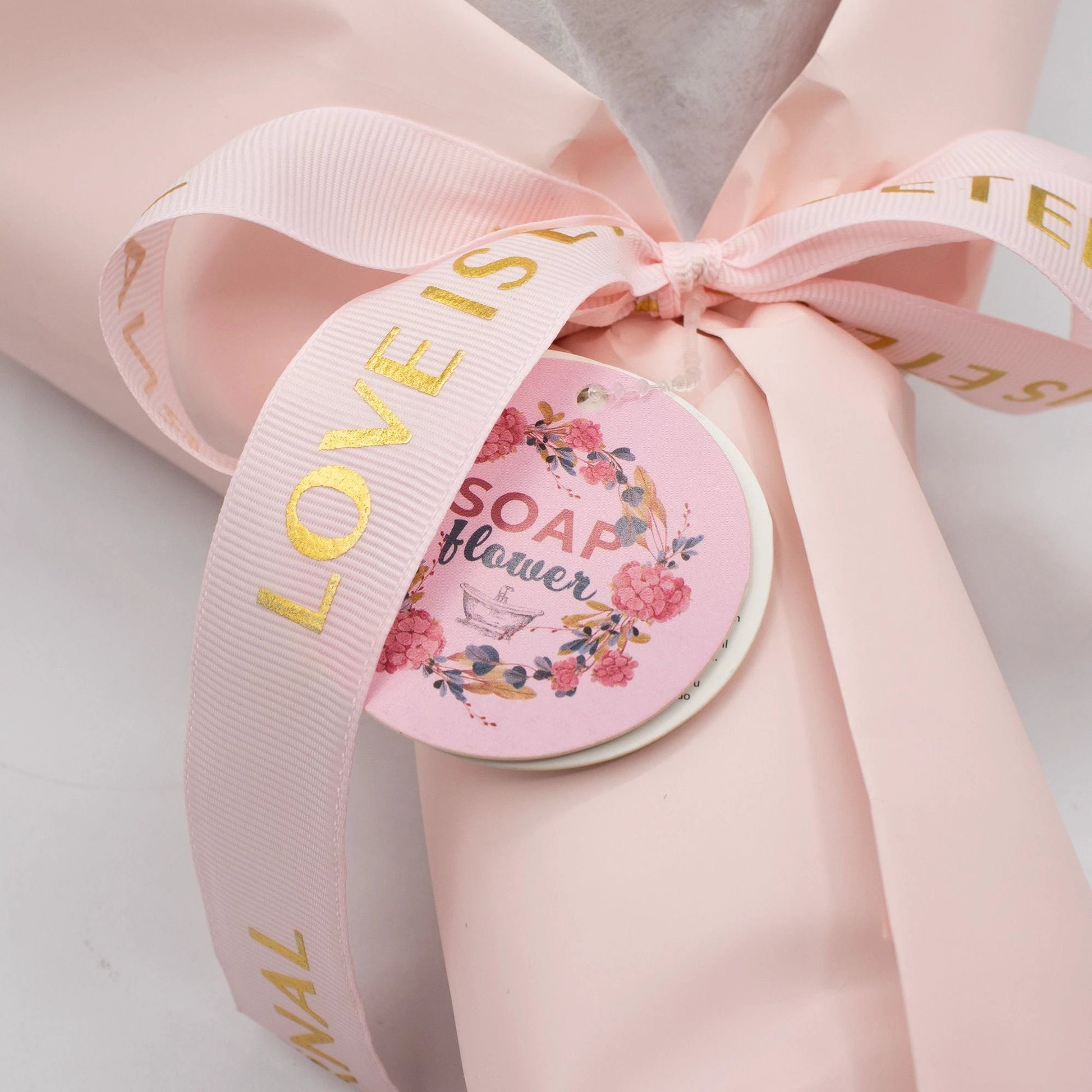 Large Pink Roses Bouquet - Love is Eternal - Gift Card by AW Dropship UK