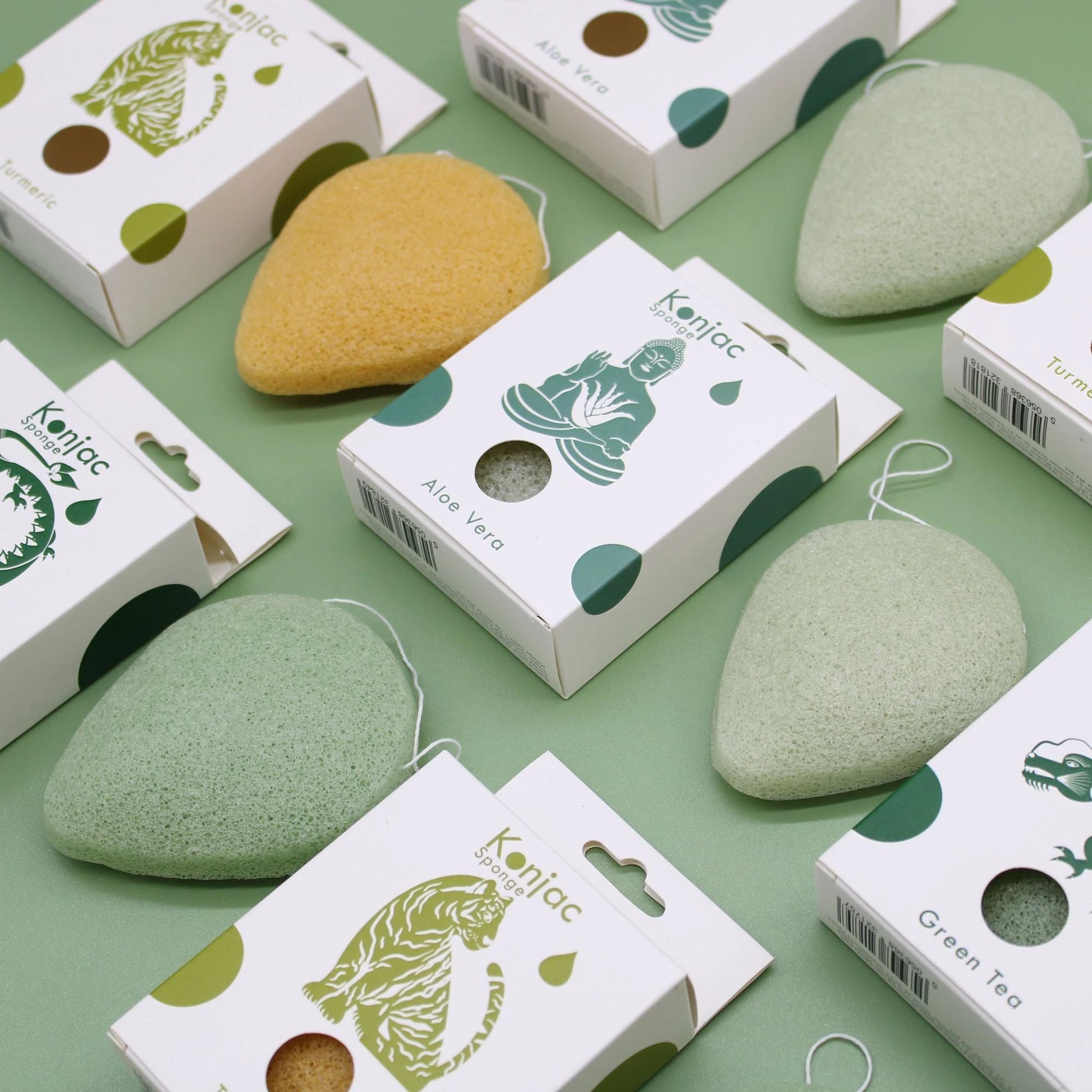 Teardrop Konjac Sponge - Green Tea - Protective by AW Dropship UK