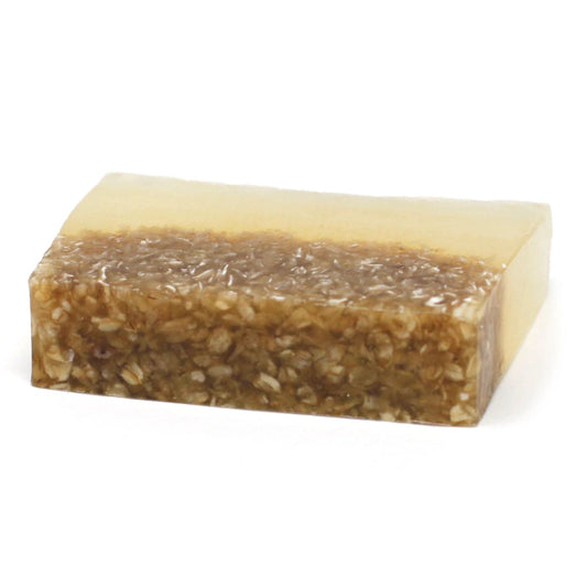 Honey And Oatmeal Soap Bar Hand Poured Exfoliating With Natural Oats Layer 100g Per Piece Eco Friendly Packaging by AW Dropship UK