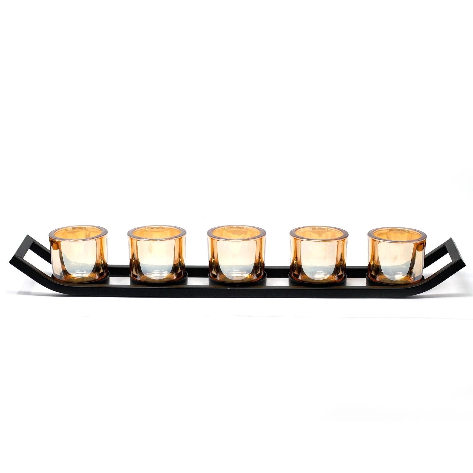 Centrepiece Iron Votive Candle Holder - 5 Cup Ledge by AW Dropship UK