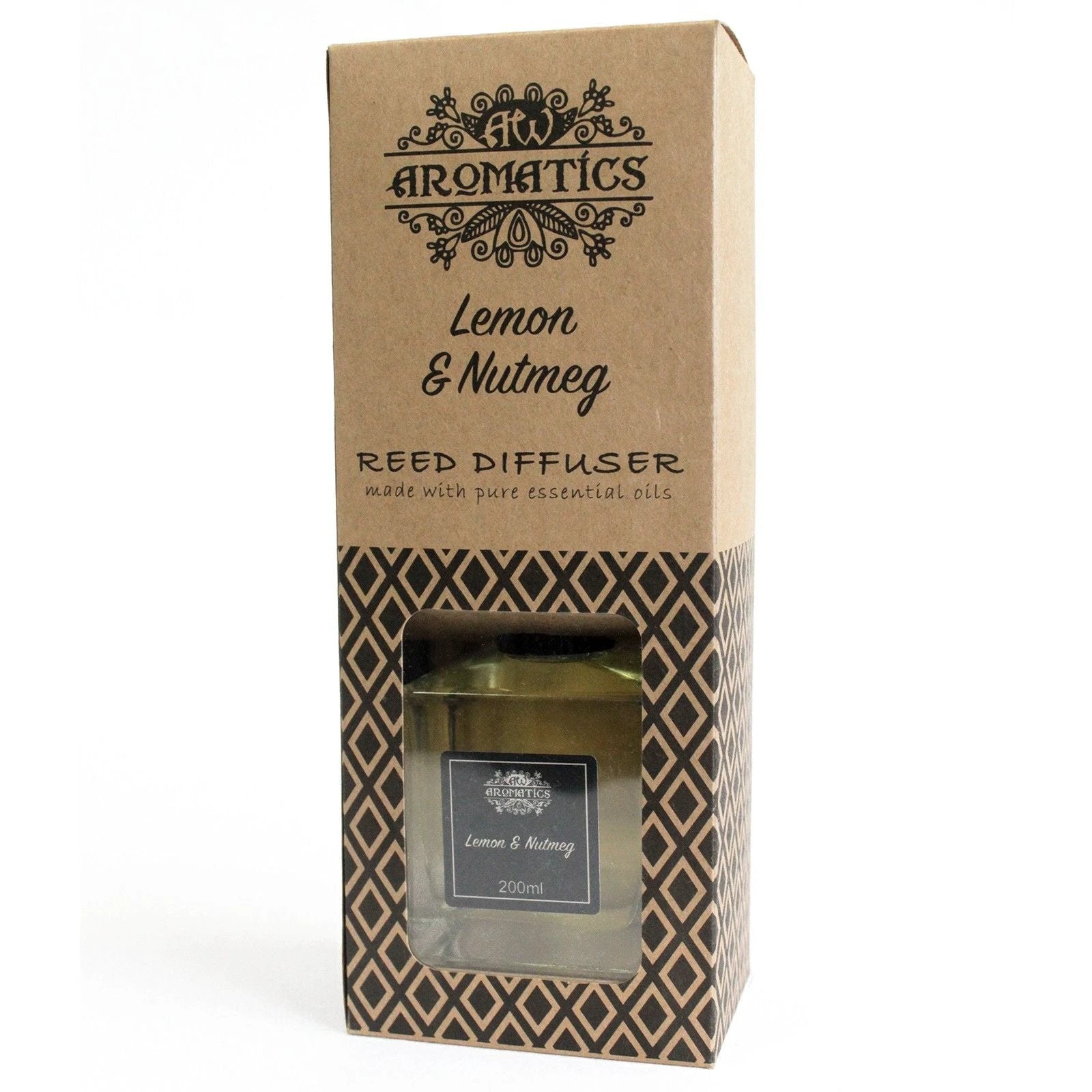 200ml Lemon & Nutmeg Essential Oil Reed Diffuser by AW Dropship UK