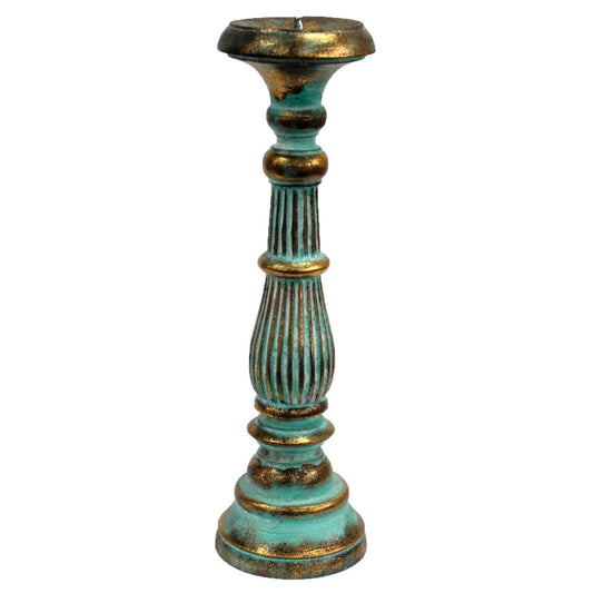 Large Candle Stand - Turquois Gold by AW Dropship UK