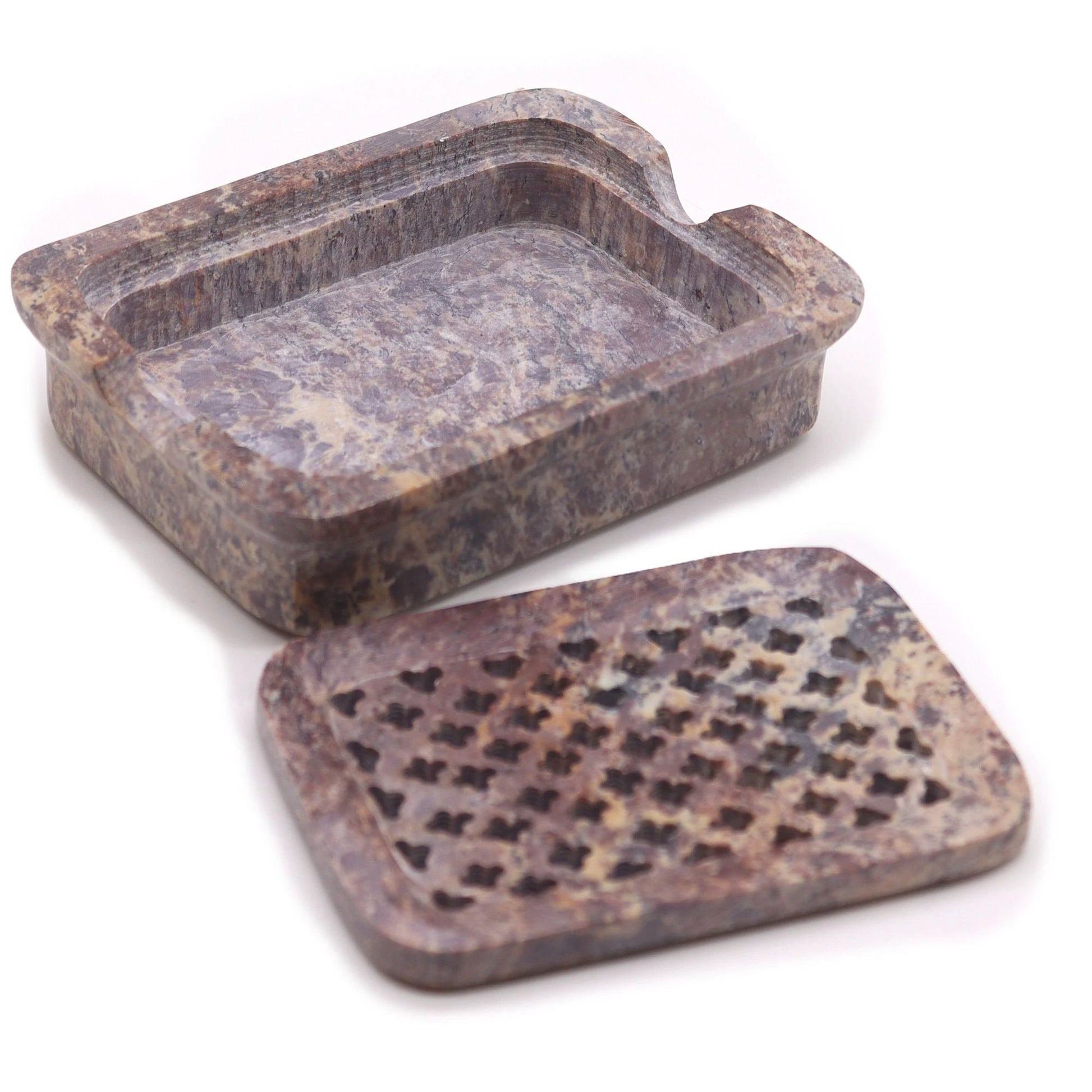 Soapstone Soap Dish & Drainer 11x8cm- Classic Square by AW Dropship UK