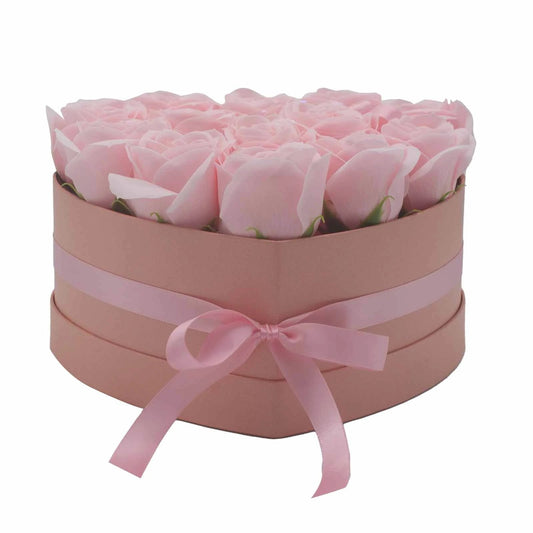 Soap Flower Gift Bouquet - 13 Pink Roses - Heart by AW Dropship UK