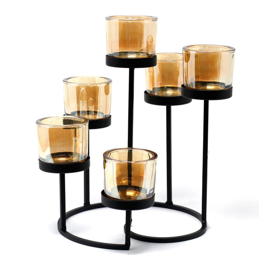 Centrepiece Iron Votive Candle Holder - 6 Cup Circule Tree by AW Dropship UK