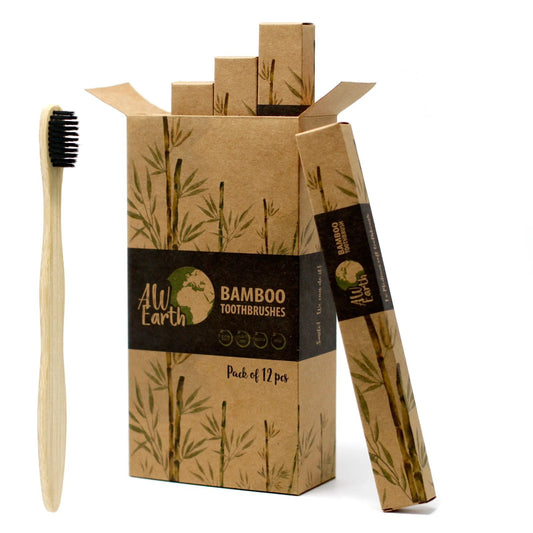 Bamboo Toothbrush - Charcoal Medium Soft by AW Dropship UK