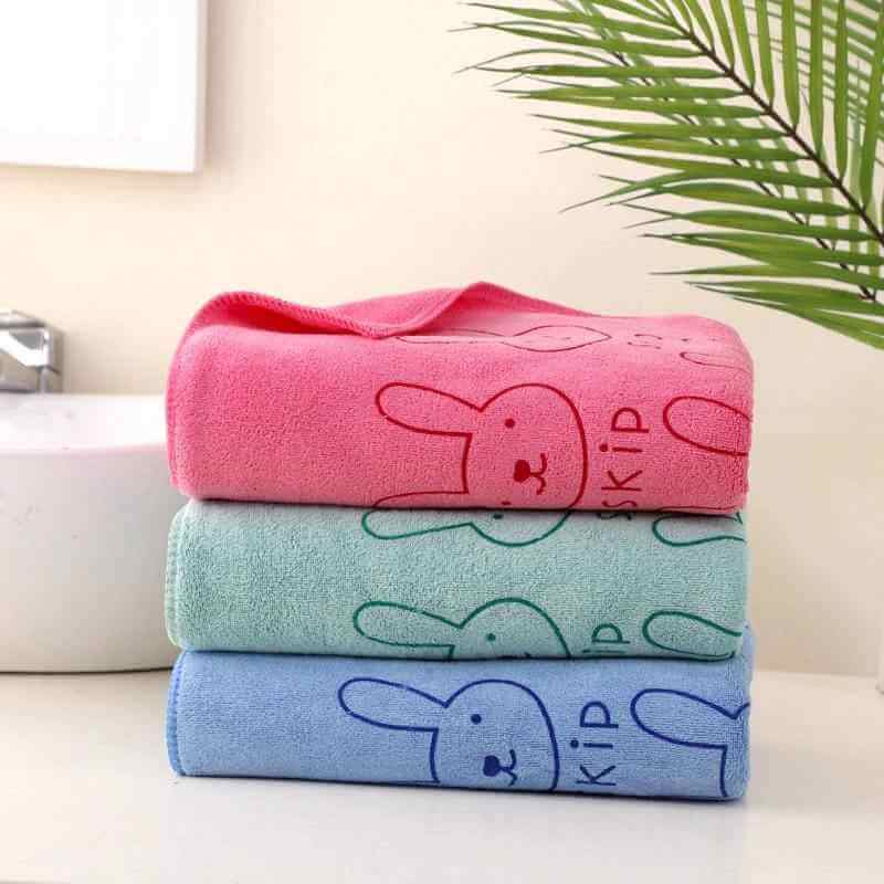Solid Color Microfiber Printed Edge Bath Towel Gift