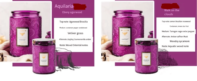 Embossed Glass Soy Aromatherapy Candles by Pampering Heaven