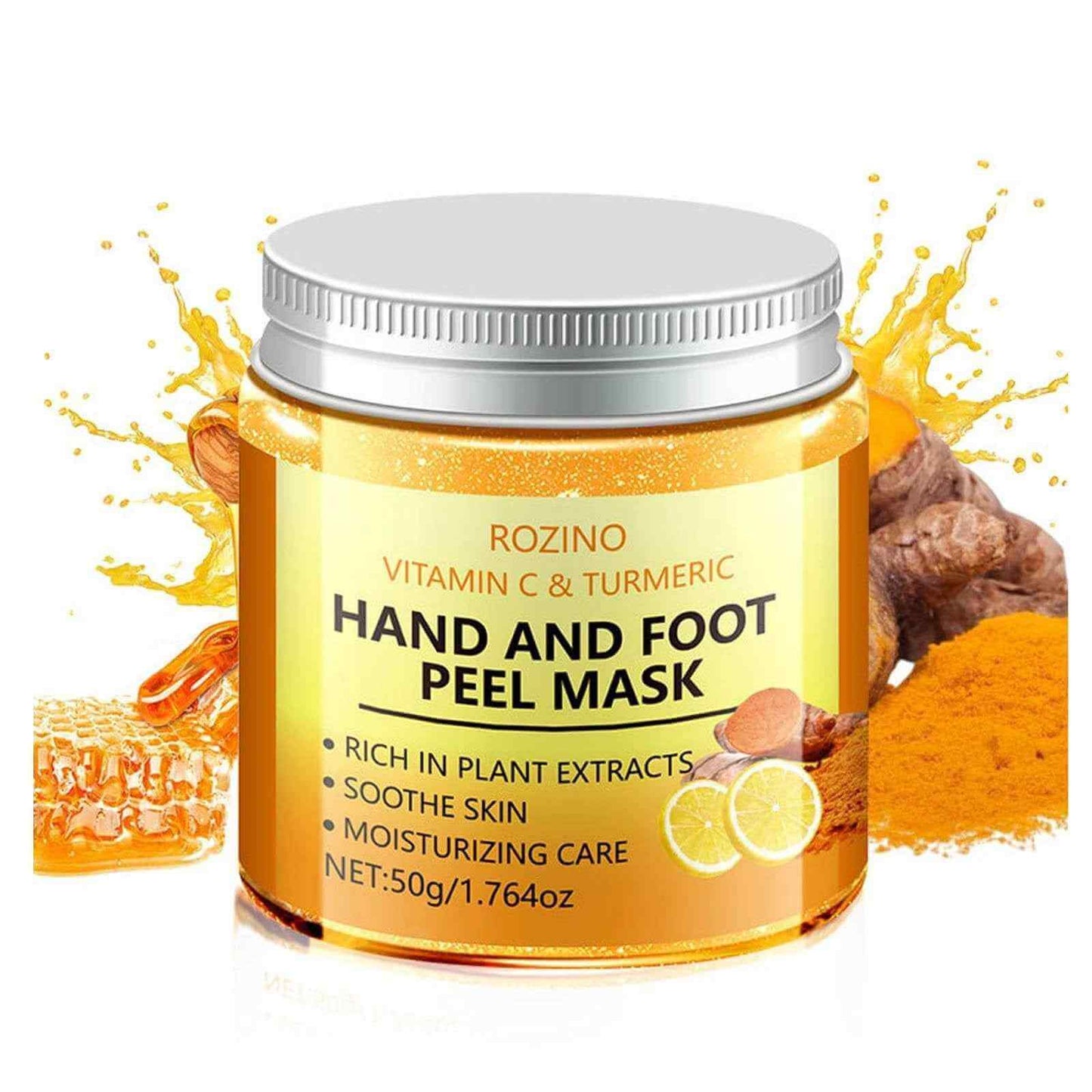 Vitamin C & Turmeric Hand and Foot Peel Mask Hydrating Peel Off Hand Wax Mask Nourishing Exfoliating Repair Dry Rough Cracked Skin Hands Care Exfoliating Hand Peeling Mask for Men & Women