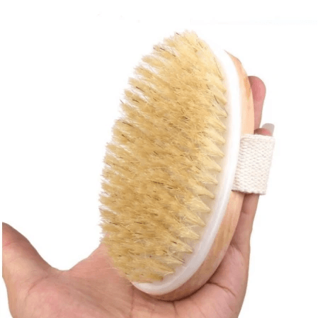 Bamboo Bath Brush with Boar Bristles for Cleaning by Pampering Heaven