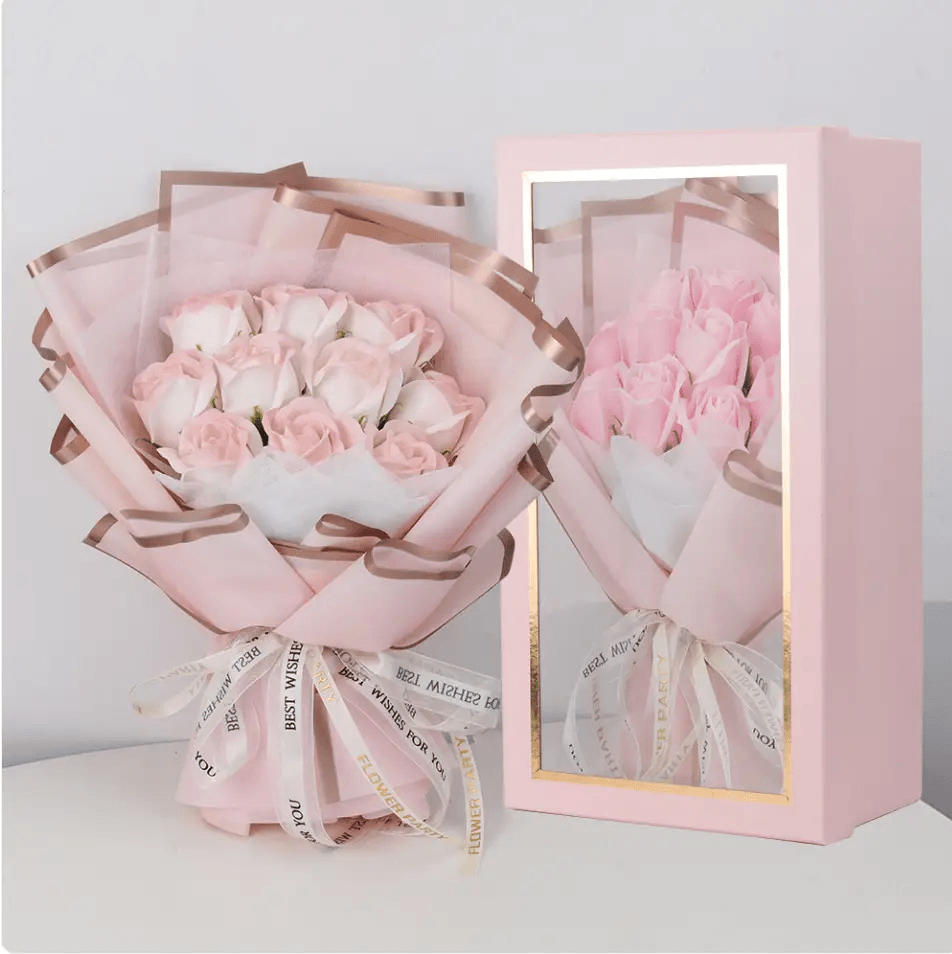Blue Rose Soap Bouquet Gift Box by Pampering Heaven