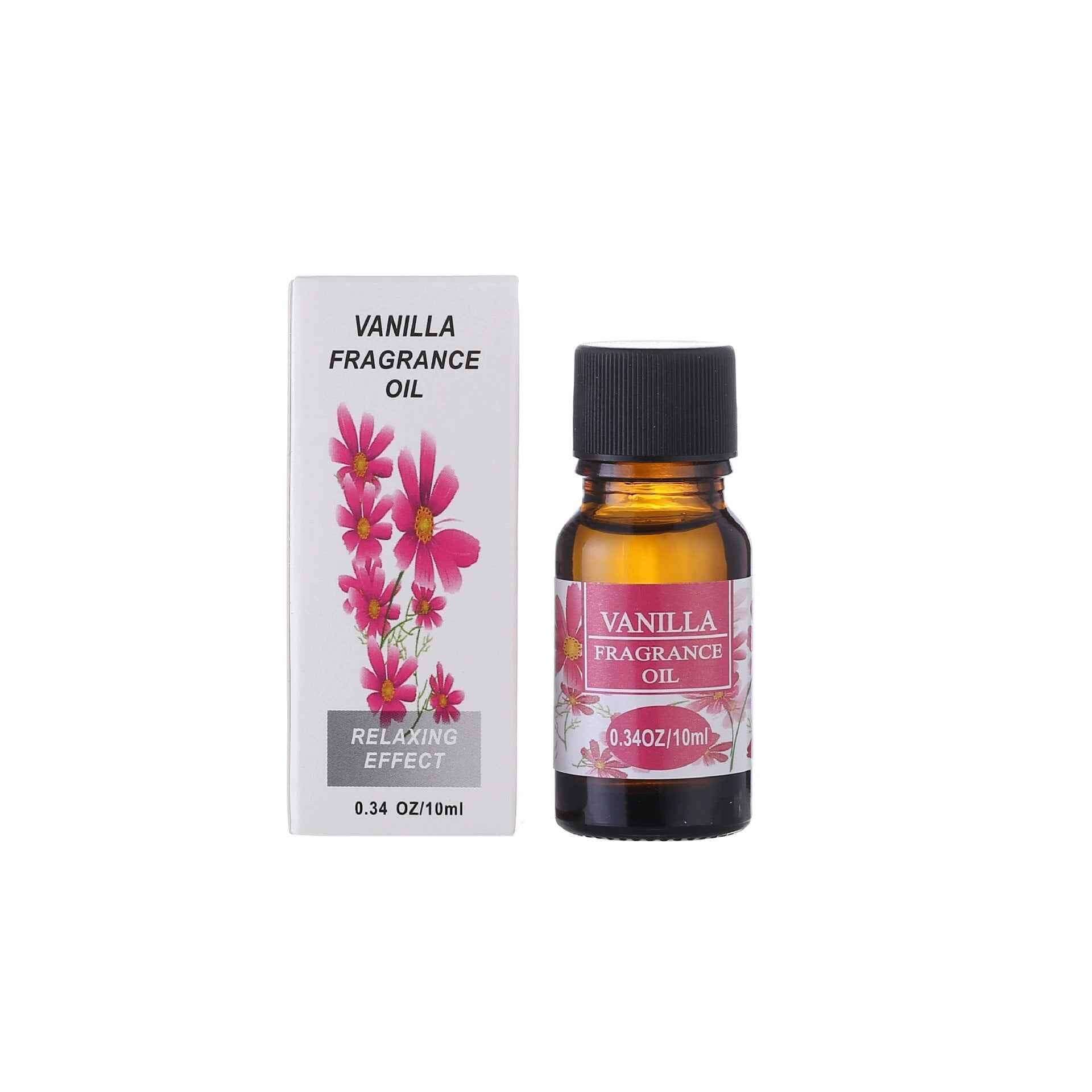 Aromatherapy essential oils for humidifiers with vanilla fragrance in a 10ml bottle, promoting relaxation and a soothing atmosphere.