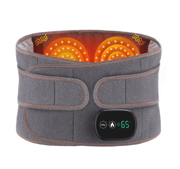 electric heating massage belt featuring adjustable warmth and USB charging for comfort and relaxation.