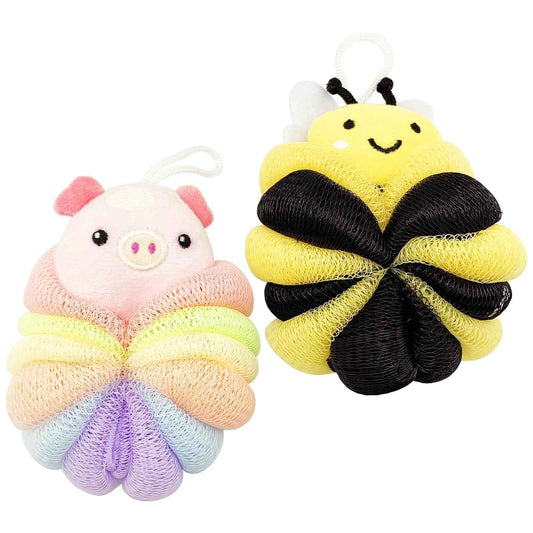 Cuddly Critters Bath Poufs - 2 Piece Set