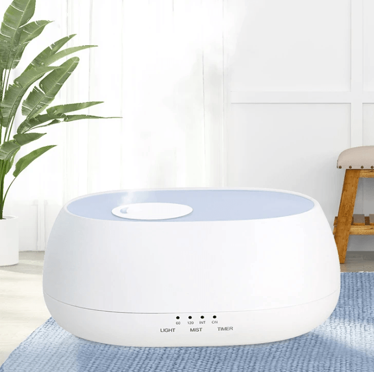 Aromatherapy Diffuser, Ultrasonic Humidifier Lamp in a modern setting, promoting relaxation and wellness.