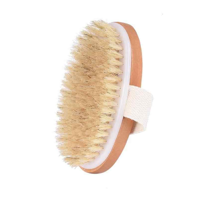 Bamboo Bath Brush with Boar Bristles for Cleaning