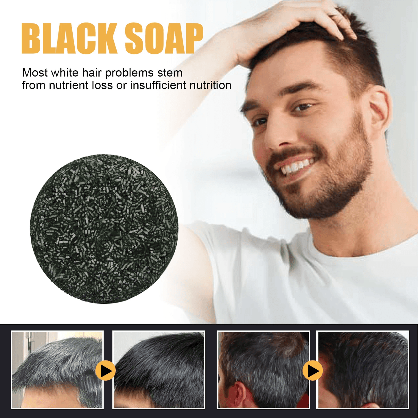 Black Thickening Hair Care Shampoo Bar by Pampering Heaven