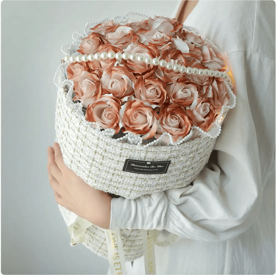 Classic Blue Rose Soap Bridal Bouquet by Pampering Heaven