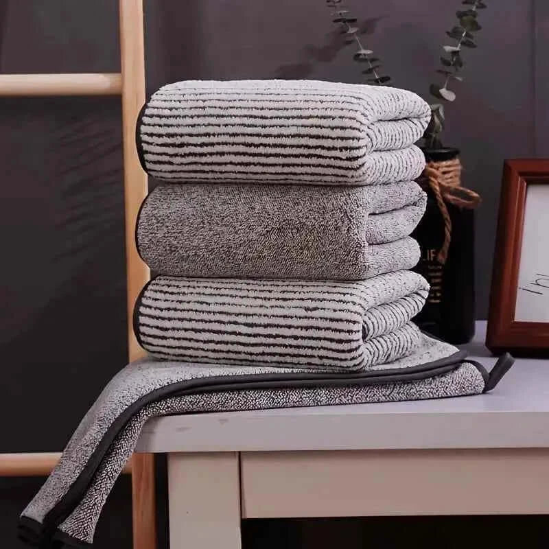 Bamboo Charcoal Coral Fleece Bath Towel Gift Set