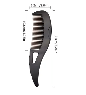 Scalp massage comb dimensions showing length and width for ergonomic hair care.