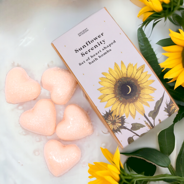 Sunflower Serenity Bath Heart Gift Set