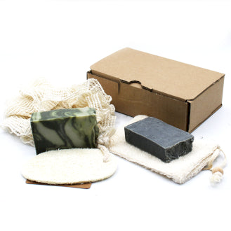 Cleansing Shower Set- Handmade Soap- Soap Bar- Loofahs